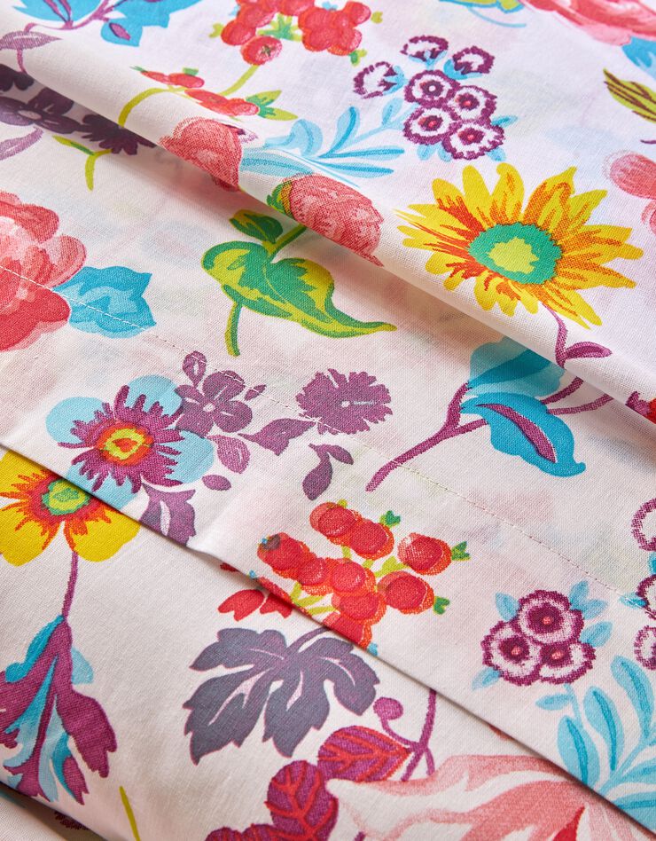 Bedlinnen Kelly in katoen met bloemenprint (wit)