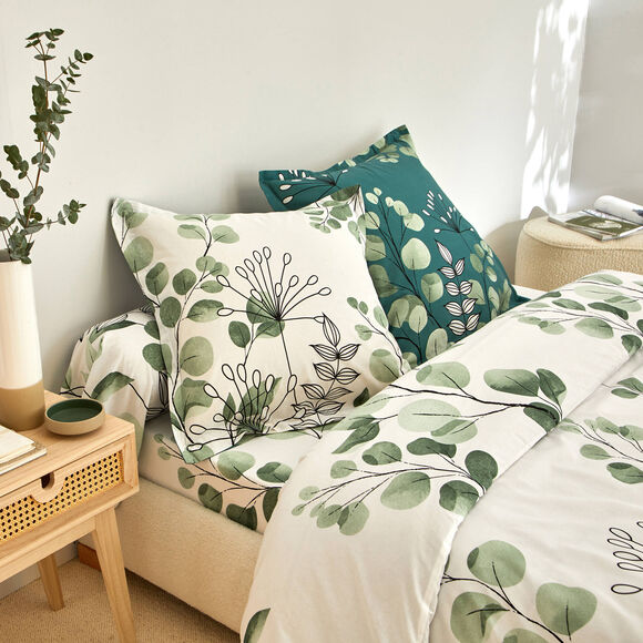 Linge de lit Danae imprim&eacute; - coton 57 fils/cm&sup2; (vert d'eau)