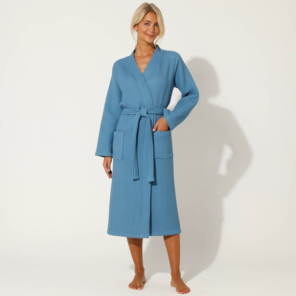 Peignoir de bain mixte adulte nid d'abeille 230 g/m2 (bleu)