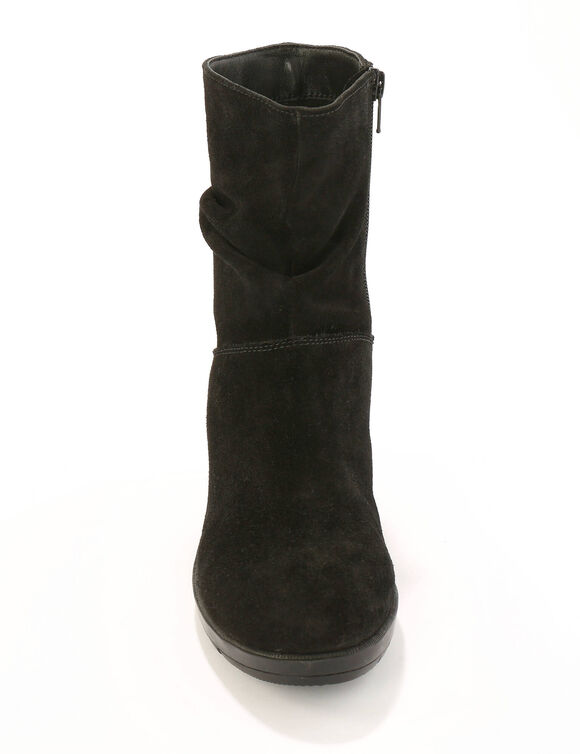 Boots compensées en cuir (noir)