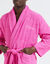 Peignoir mixte adulte éponge bouclette col châle personnalisable (fuchsia)