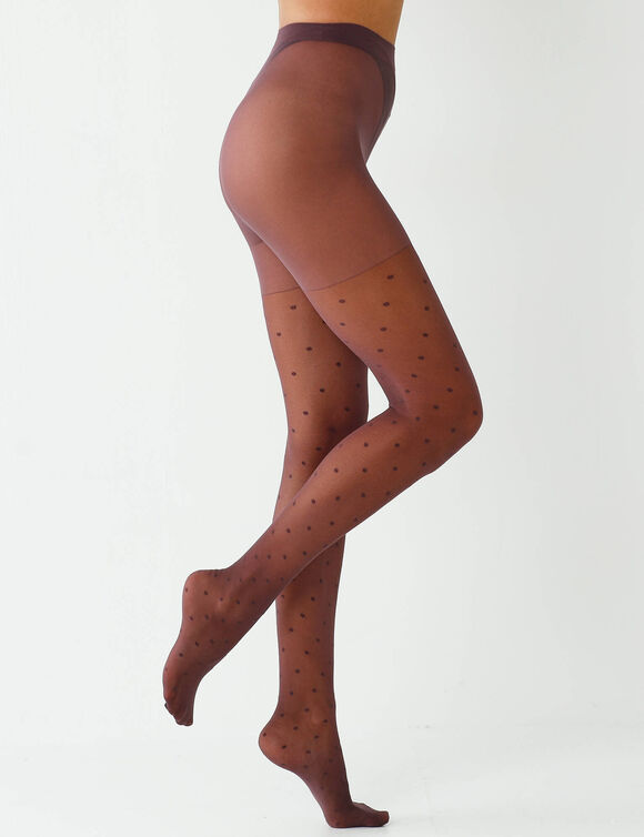 Collant motif "plumetis" - lot de 2  (aubergine)