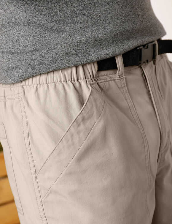 Pantalon 3/4 &eacute;lastiqu&eacute; + ceinture assortie (sable)