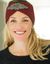 Headband in tricot met juweel (bordeaux)