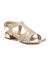 Gevlochten sandalen met hak (goudkleurig)