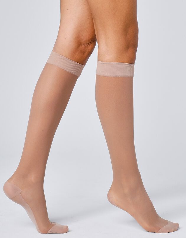 Mi-bas anti fatigue 70 deniers - lot de 2 paires (beige)