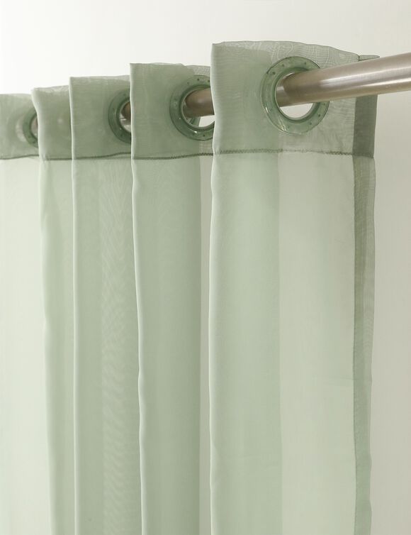 Panneau voile uni finition œillets (vert)
