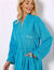 Peignoir mixte adulte uni col kimono personnalis&eacute; - &eacute;ponge bouclette 380 g/m&sup2; (turquoise)