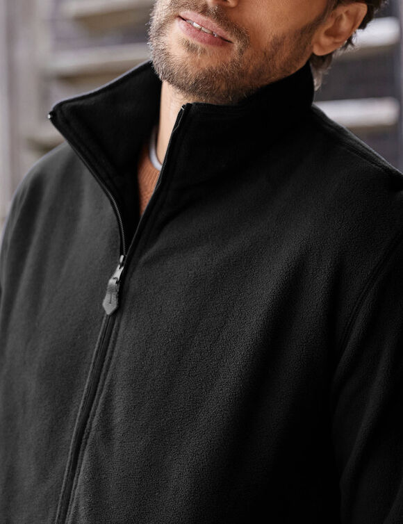 Blouson zippé maille micropolaire (noir)