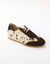 Leren sneakers met dierenmotief, effen of tweekleurige vetersluiting (bruin)