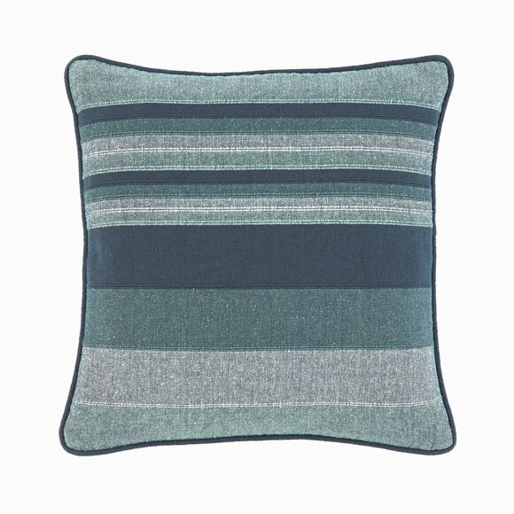 Housse coussin multicolore coton tissage artisanal - lot de 2 (bleu marine)