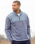 Sweater met truckerskraag en rits, in tricot met moltonvoering (chiné blauw)