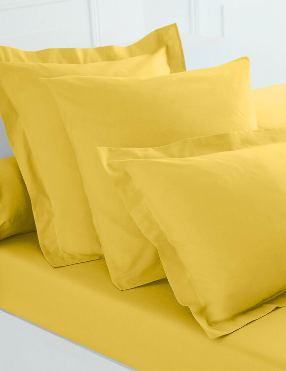 Linge de lit uni coton (citron)