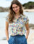 Bloes met korte mouwen en bloemenprint (wit / groen)