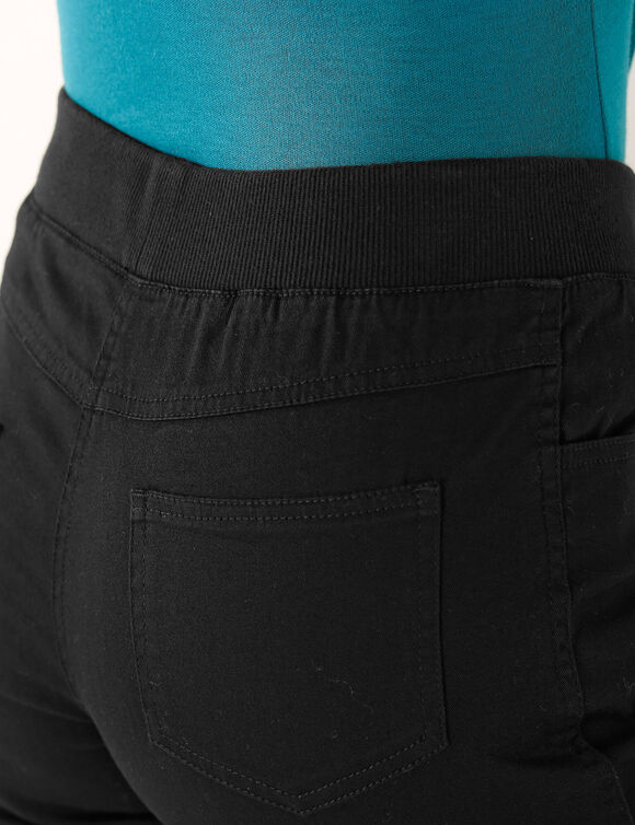 Pantalon droit "ultra confort" taille &eacute;lastiqu&eacute;e (noir)