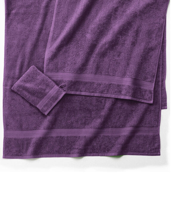 Collectie effen handdoeken 420 g/m2 met zacht comfort (aubergine)