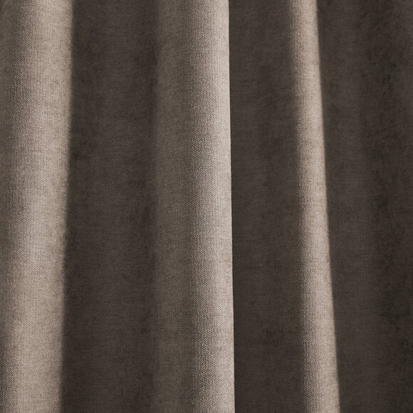 Verduisterend en isolerend gordijn met fronsgalon (taupe)