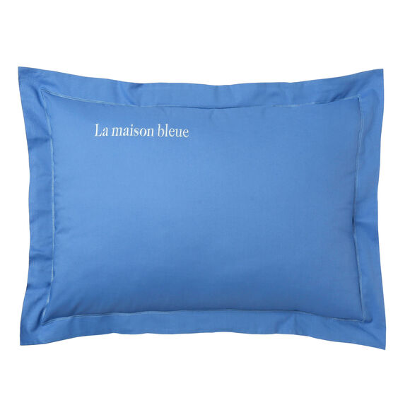 Katoenen kussensloop, personaliseerbaar (oceaanblauw)