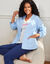 Homewear jasje in honingraattricot (lichtblauw)