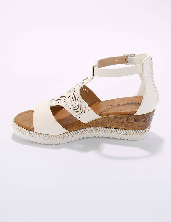 Opengewerkte sleehaksandalen (wit)