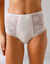 Omhullende slip met hoge taille in microvezel en kant - set van 2 (zwart + ivoorkleur)