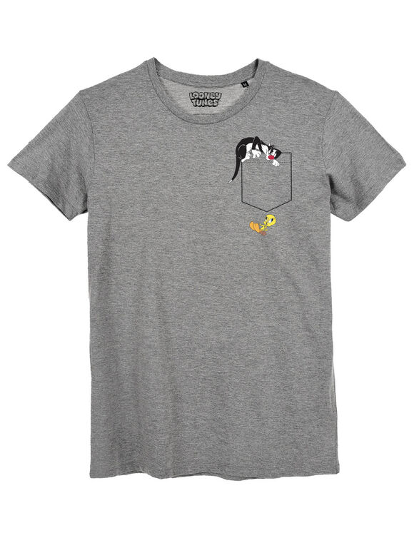 T-shirt Tweety & Sylvester (chiné grijs)
