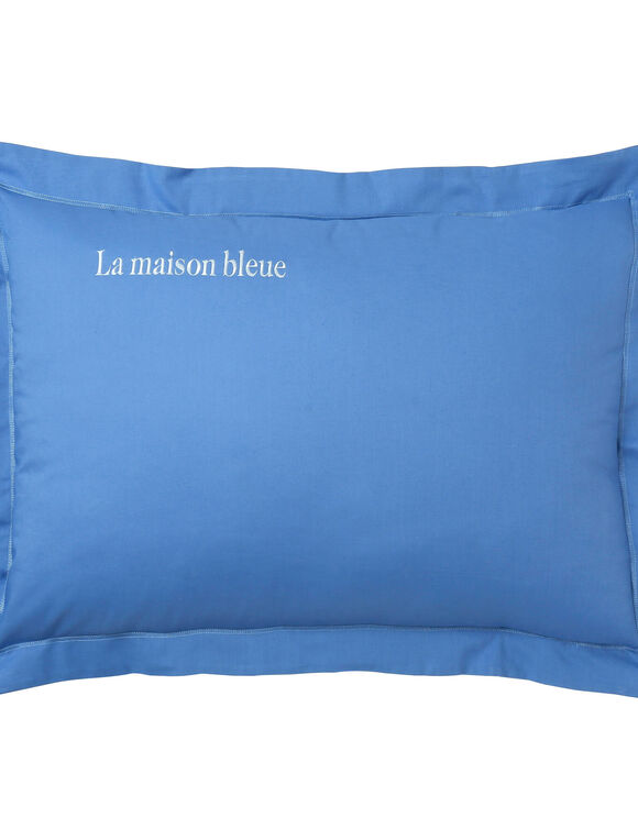Katoenen kussensloop, personaliseerbaar (oceaanblauw)