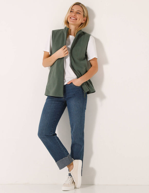 Veste polaire zippée sans manches (bronze)