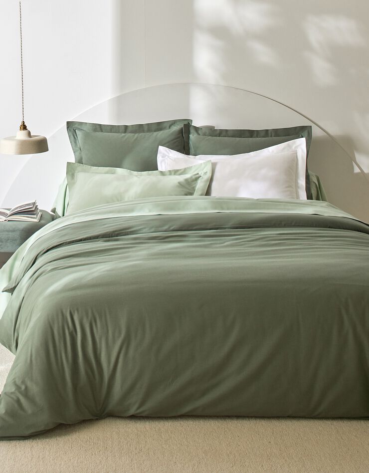 Linge de lit uni polyester-coton Colombine (eucalyptus)