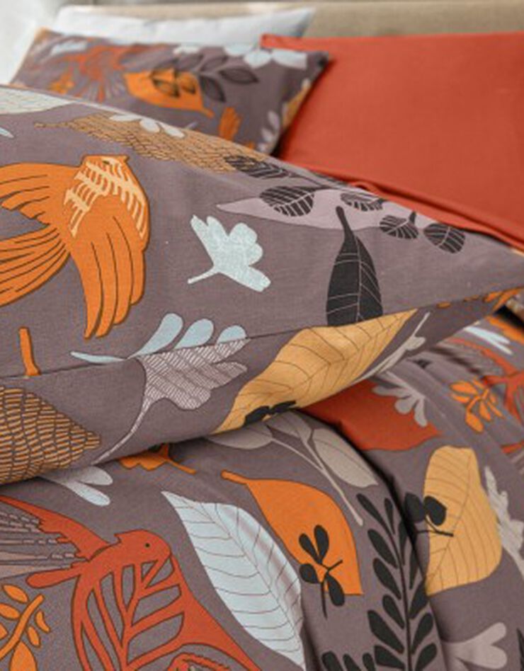 Linge de lit Forest en coton imprimé feuilles, terracotta Linge de lit Forest en coton imprimé feuilles, terracotta, hi-res image number 2