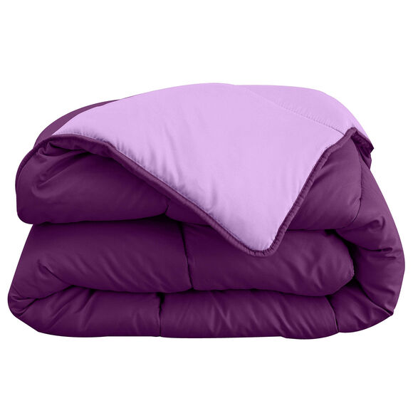Tweekleurig dekbed van 350 g/m&sup2; microvezel (aubergine / parma)