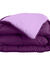 Tweekleurig dekbed van 350 g/m&sup2; microvezel (aubergine / parma)