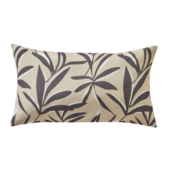 Housse de coussin imprimé feuillage (sable)