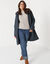 Lange regenjas, gevoerd met fleece, gerecycleerd polyester** (marine)