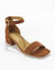 Sandales en croûte de cuir à bride et talon (taupe)