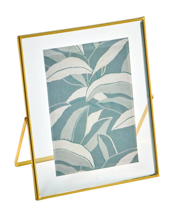 Cadre photo en verre transparent (dor&eacute;)