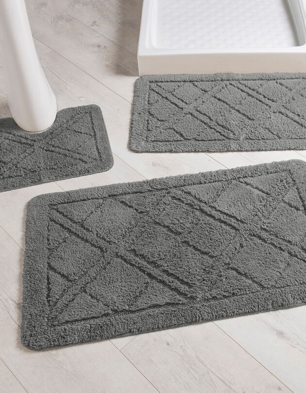 Tapis de bain losanges (gris)