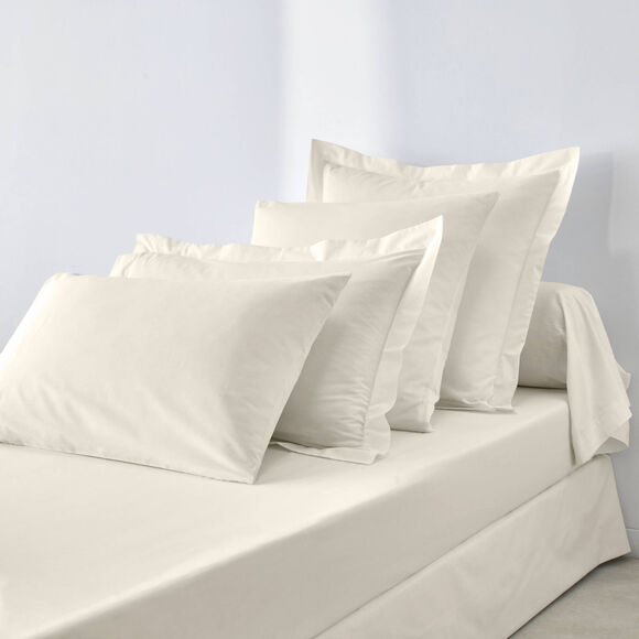 Drap-housse uni coton bonnet 32 cm (&eacute;cru)