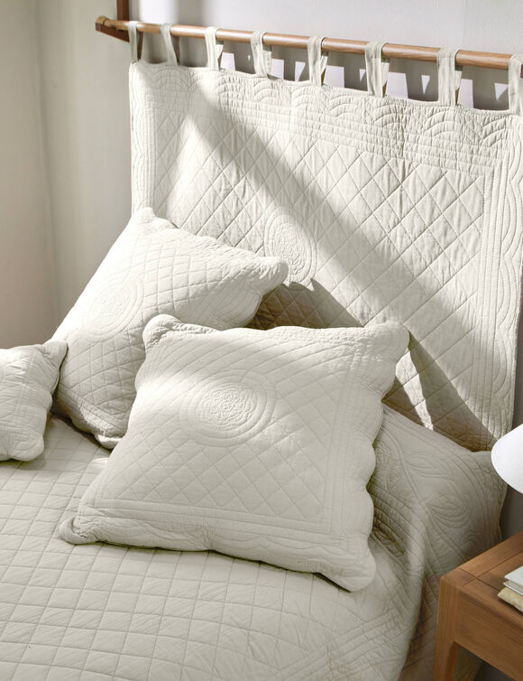 Effen hoofdeinde in katoen, boutisstijl, Cassandre (ecru)