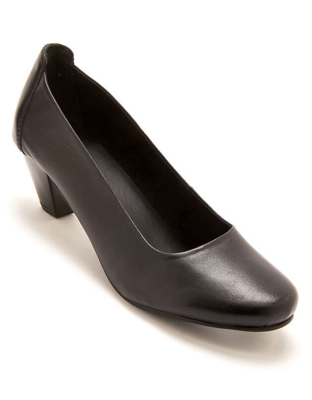 Escarpins largeur confort en cuir - noir (noir)