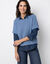 Pull poncho manches coude (bleu gris&eacute;)