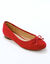 Platte ballerina's van microvezel (donkerrood)