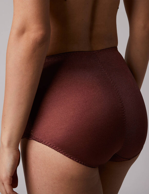 Gainette maille satinée et dentelle Salford - lot de 2 (chocolat + taupe)
