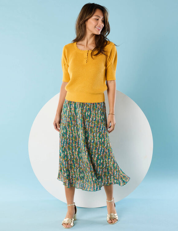 Pull Spécial Petites col rond boutonné (miel)