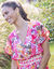 Robe longue manches volant&eacute;es, imprim&eacute; multicolore (multicolore)