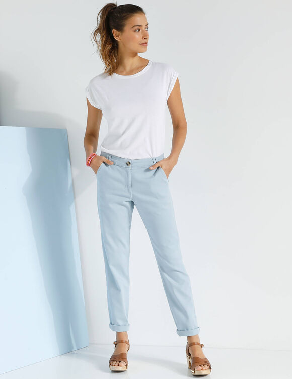 Chino stretchbroek (grijsblauw)