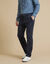 Broek in velours met elastische taille zonder bandplooien (marine)