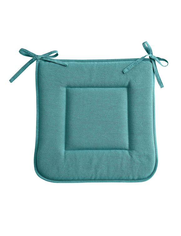 Galette de chaise carr&eacute;e (bleu canard)
