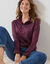 T-shirt col montant zipp&eacute; manches longues - chaleur intense (prune)