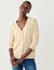 Gilet boutonn&eacute; col V, laine d'agneau (beige)